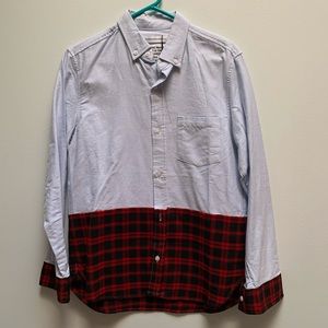 Mens S/M multi fabric plaid/cotton dress shirt JP import NEW